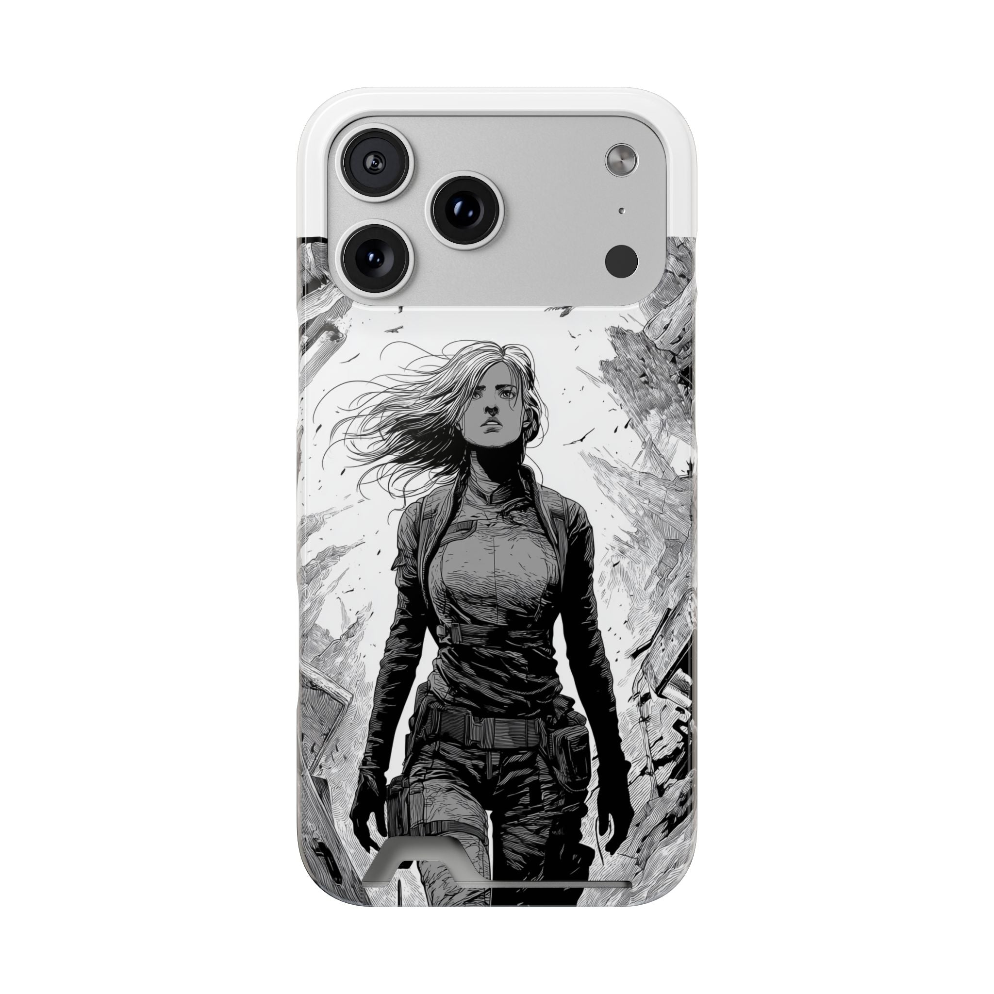 Phone Case — Warrior Art with Card Holder