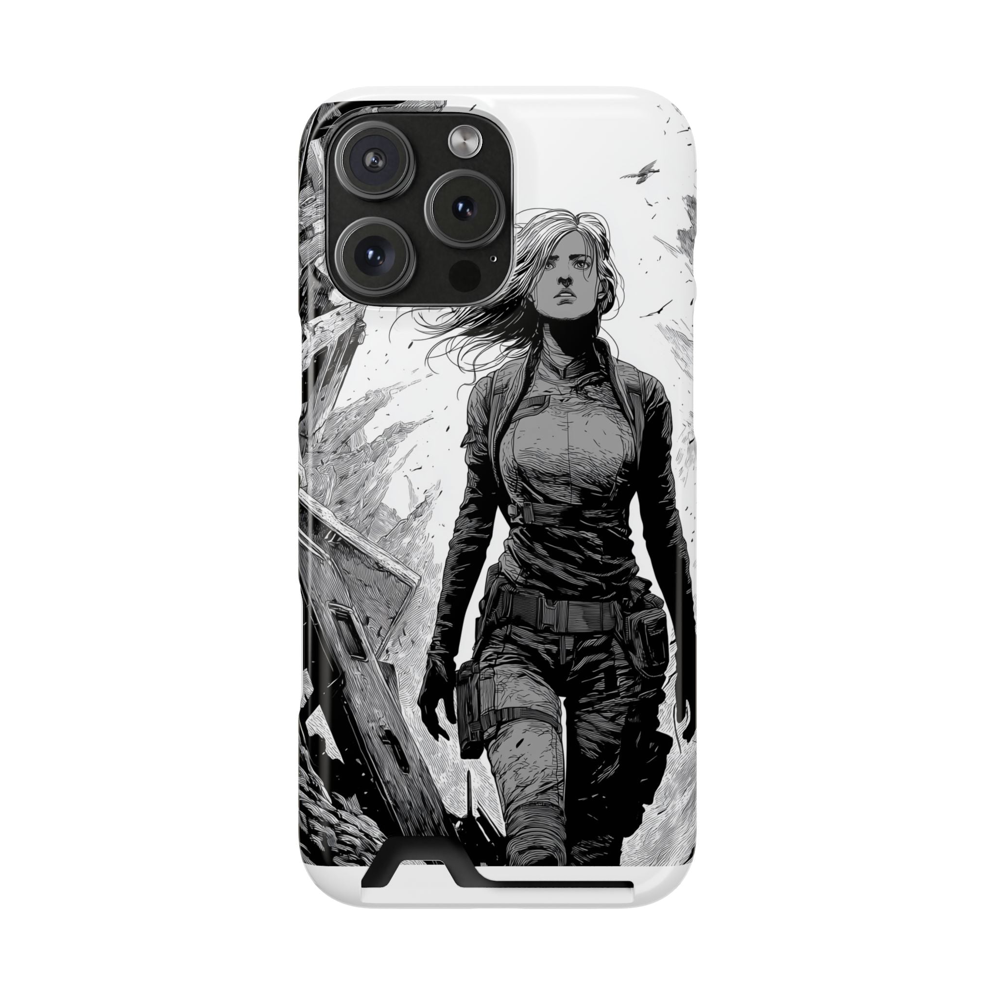 Phone Case — Warrior Art with Card Holder