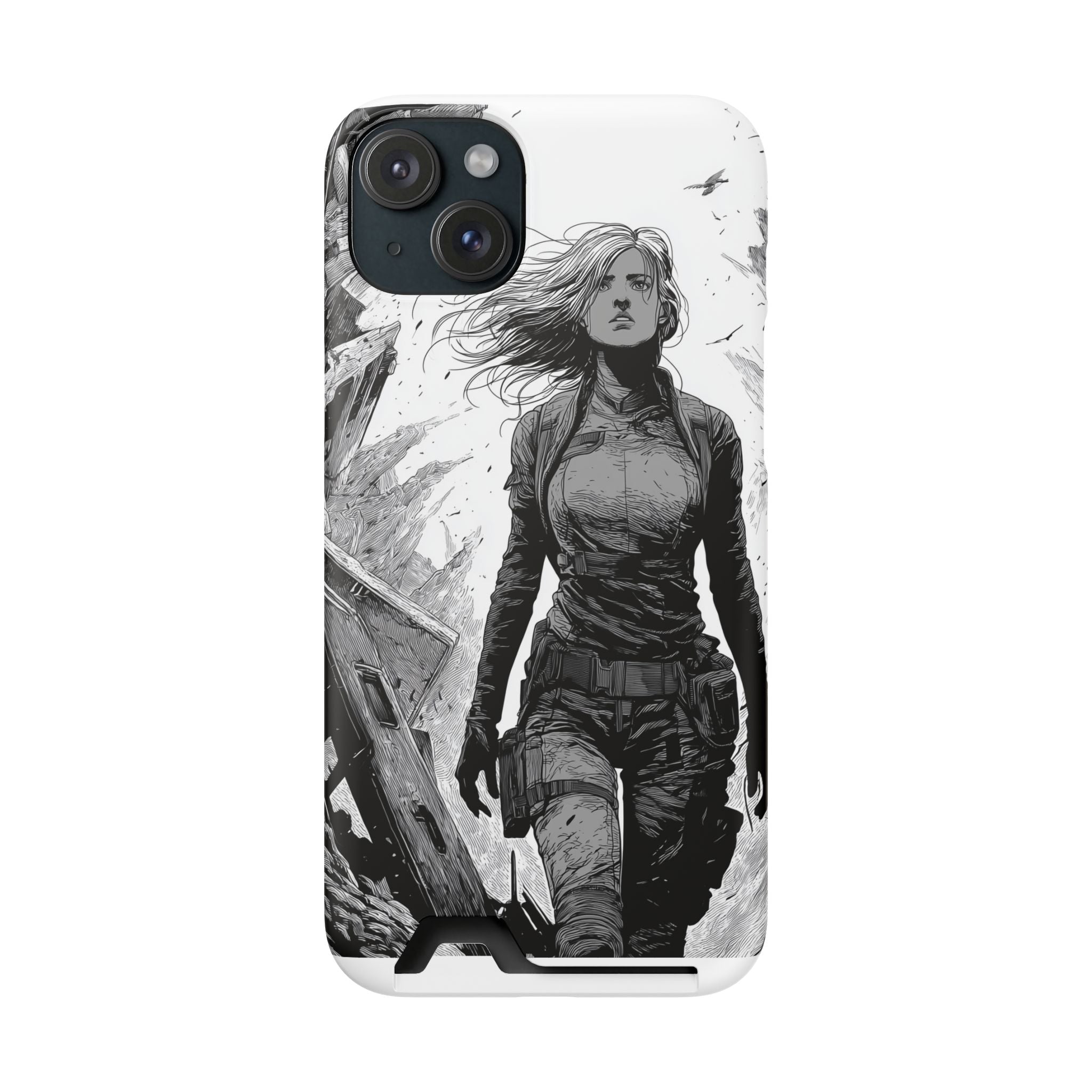Phone Case — Warrior Art with Card Holder
