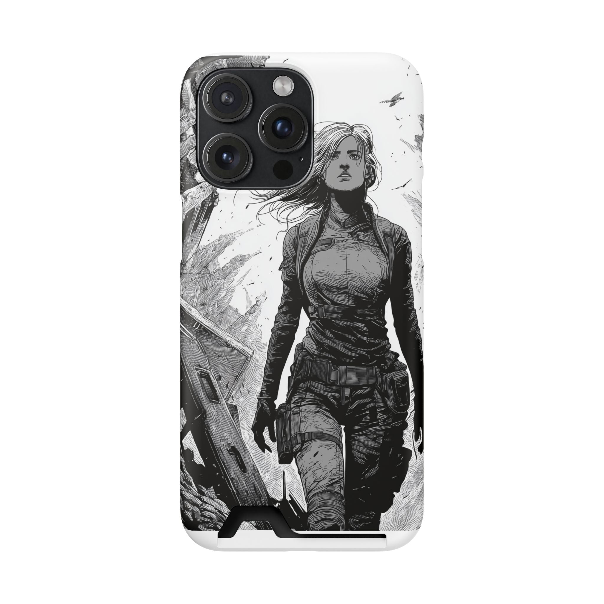 Phone Case — Warrior Art with Card Holder