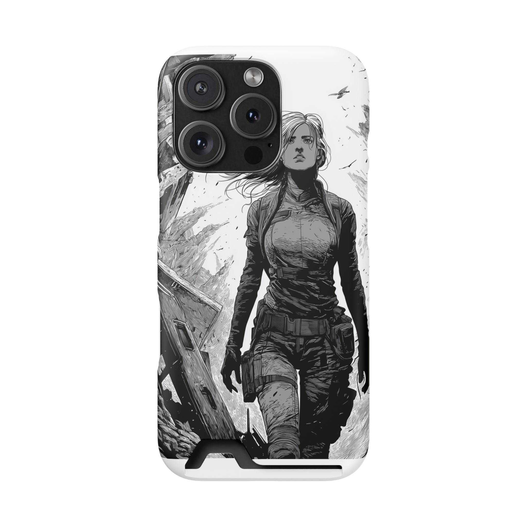 Phone Case — Warrior Art with Card Holder