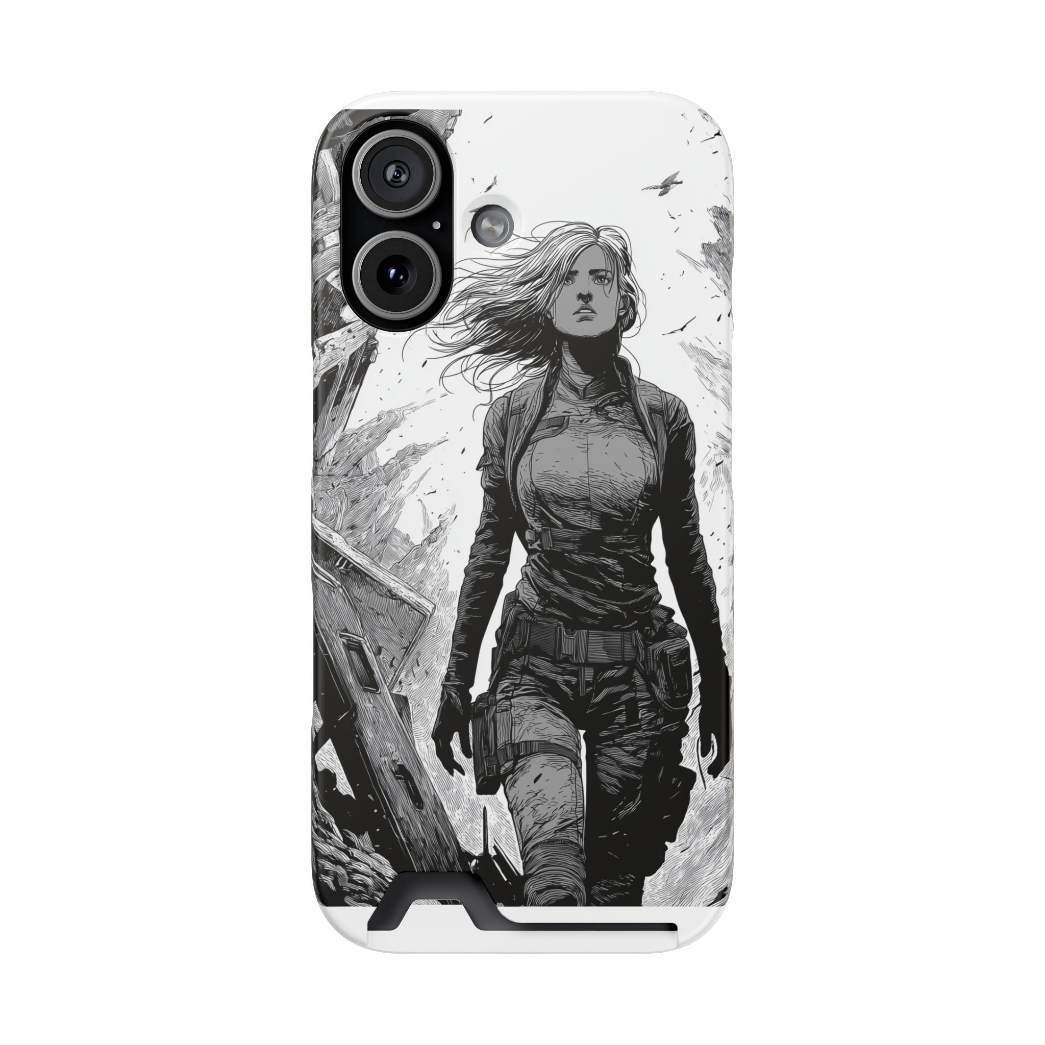 Phone Case — Warrior Art with Card Holder