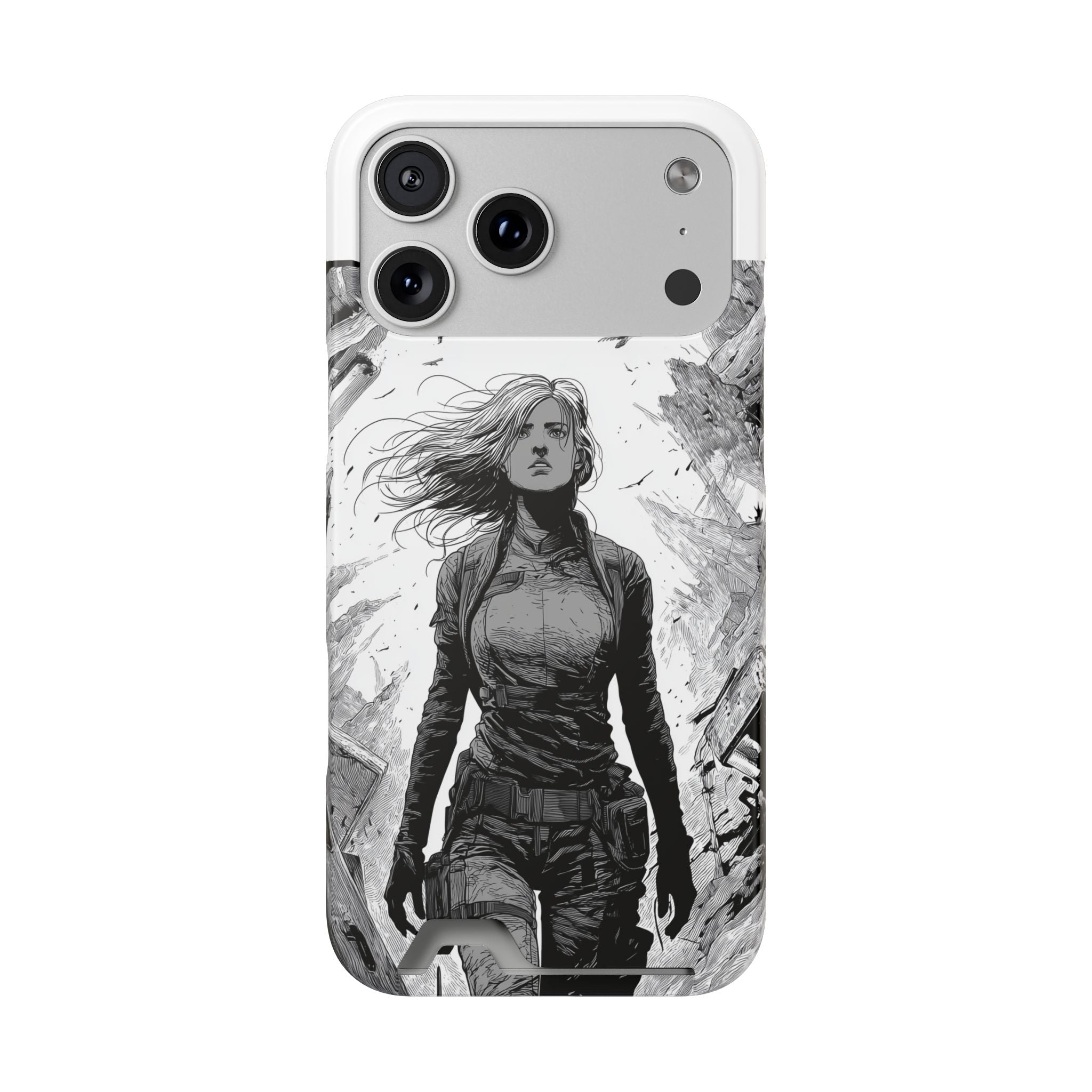 Phone Case — Warrior Art with Card Holder