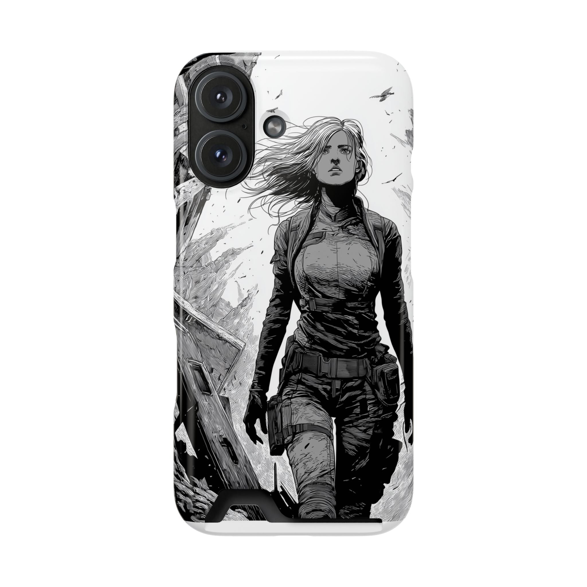 Phone Case — Warrior Art with Card Holder