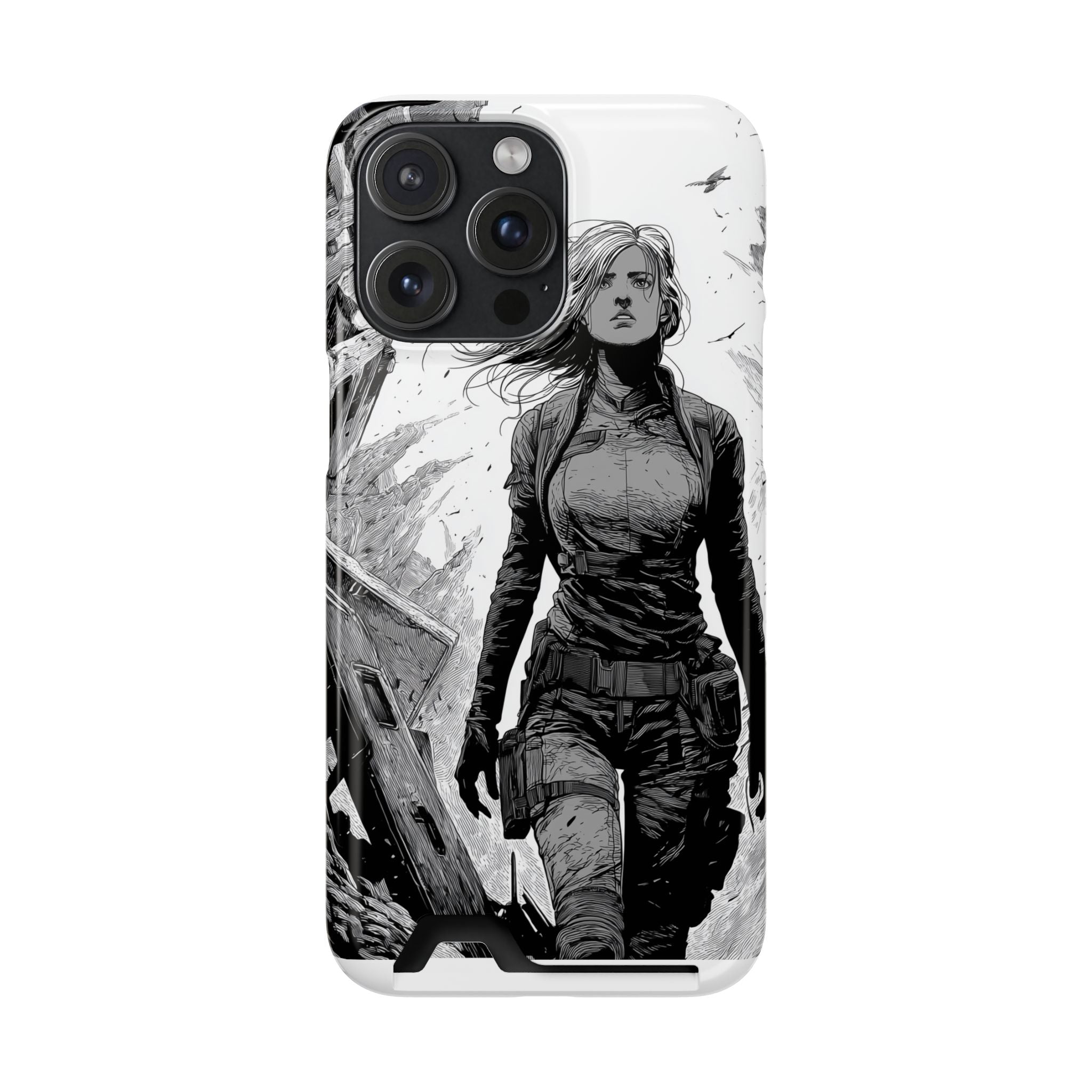 Phone Case — Warrior Art with Card Holder