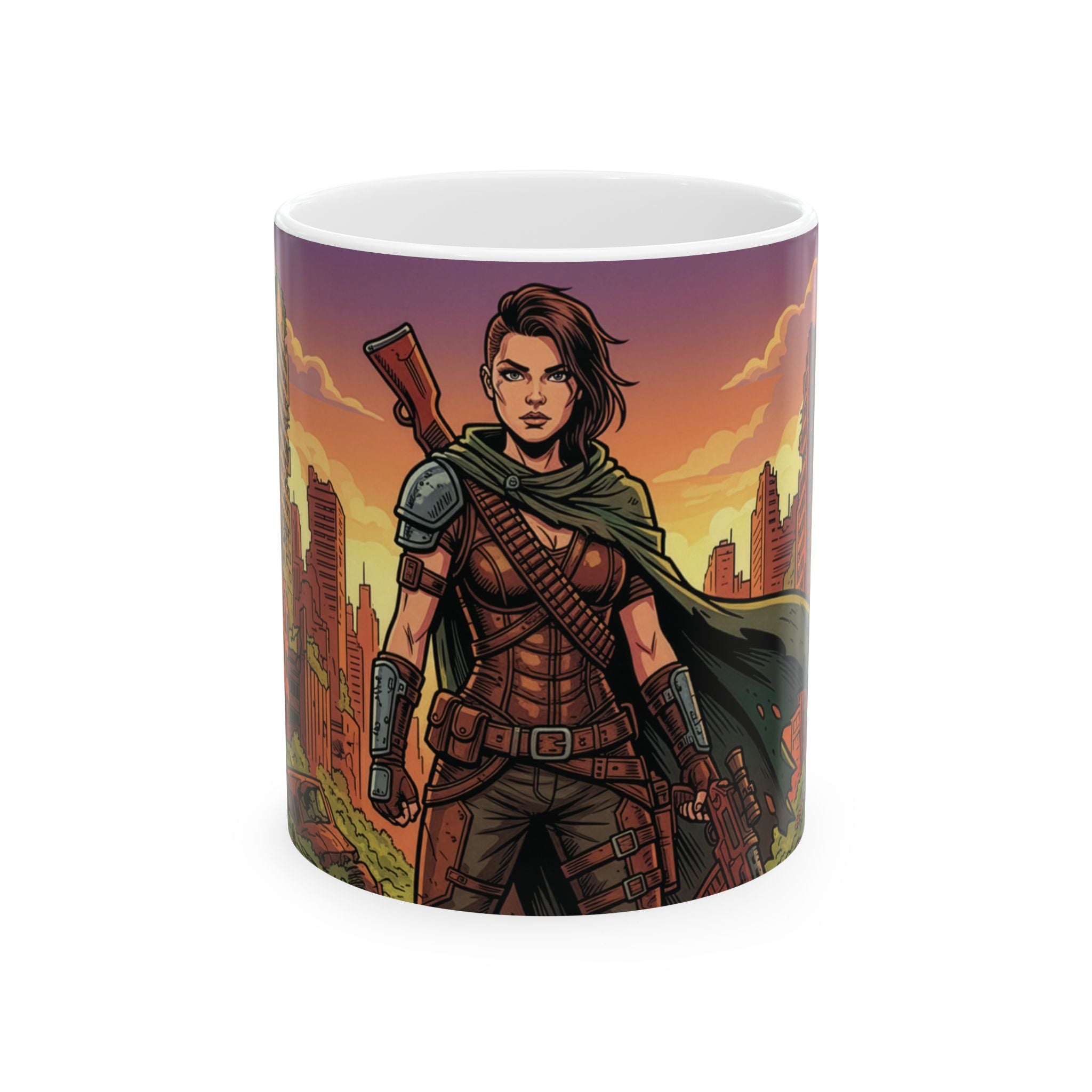 Ceramic Mug — Teal Portrait Art (11oz & 15oz)