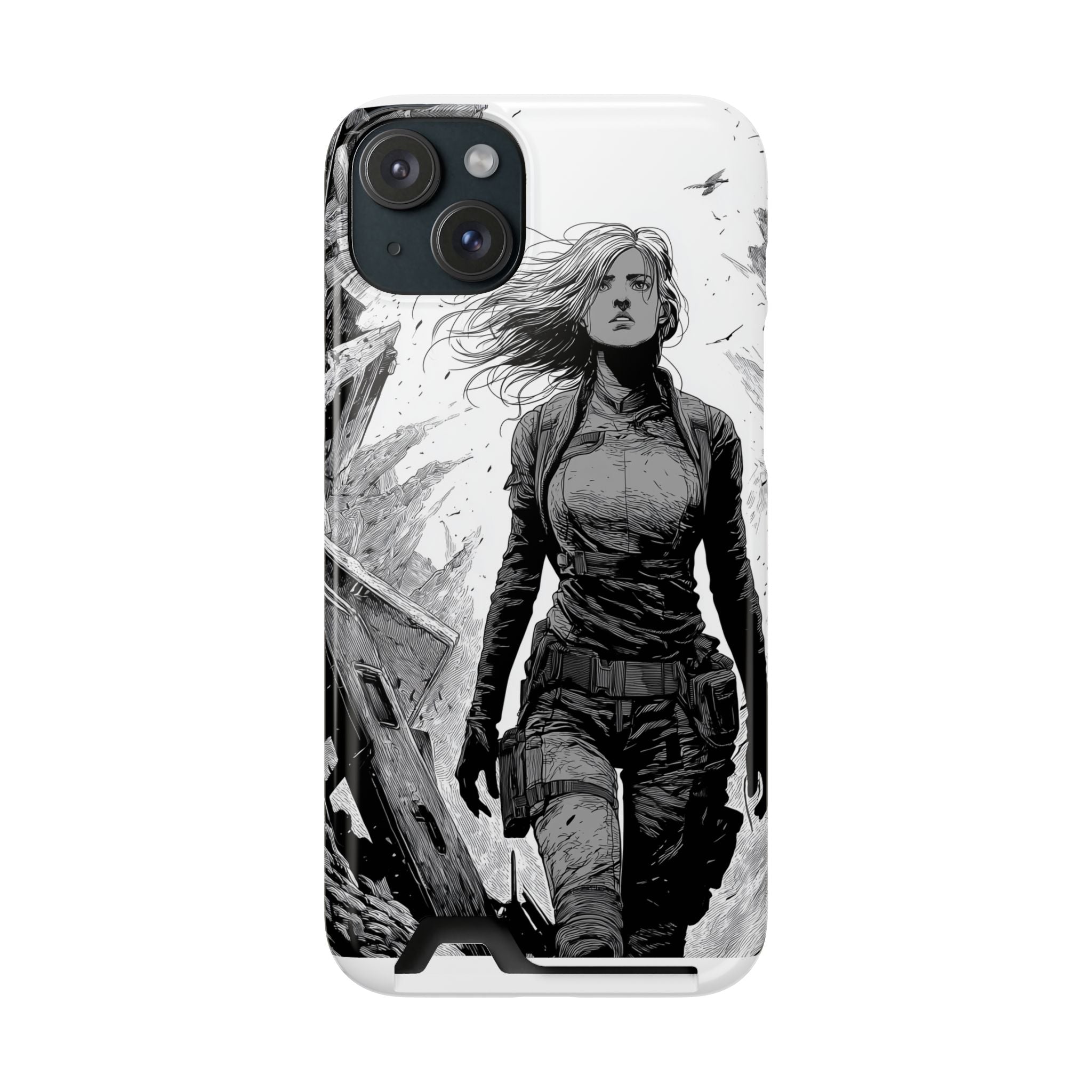 Phone Case — Warrior Art with Card Holder