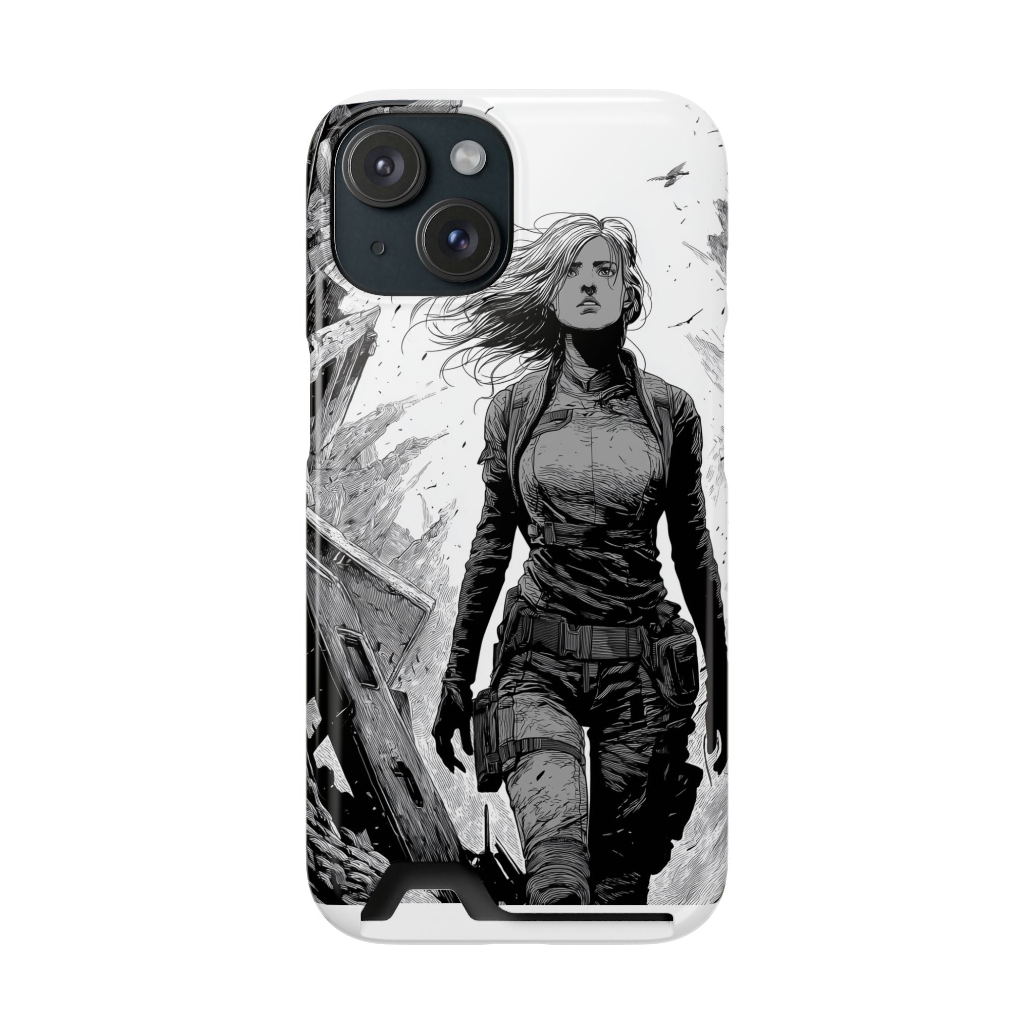 Phone Case — Warrior Art with Card Holder