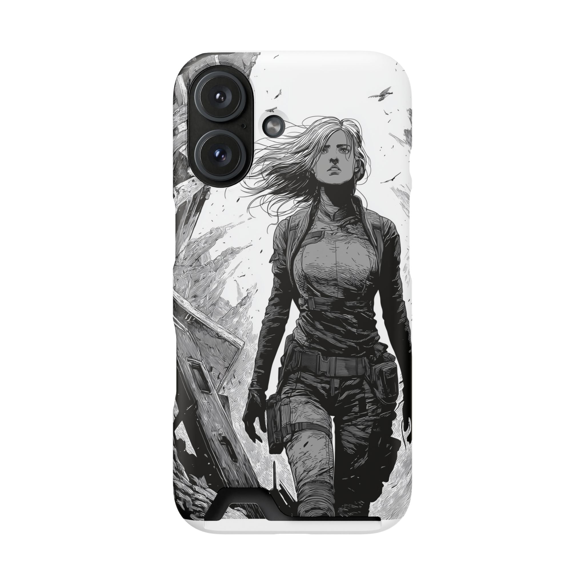 Phone Case — Warrior Art with Card Holder