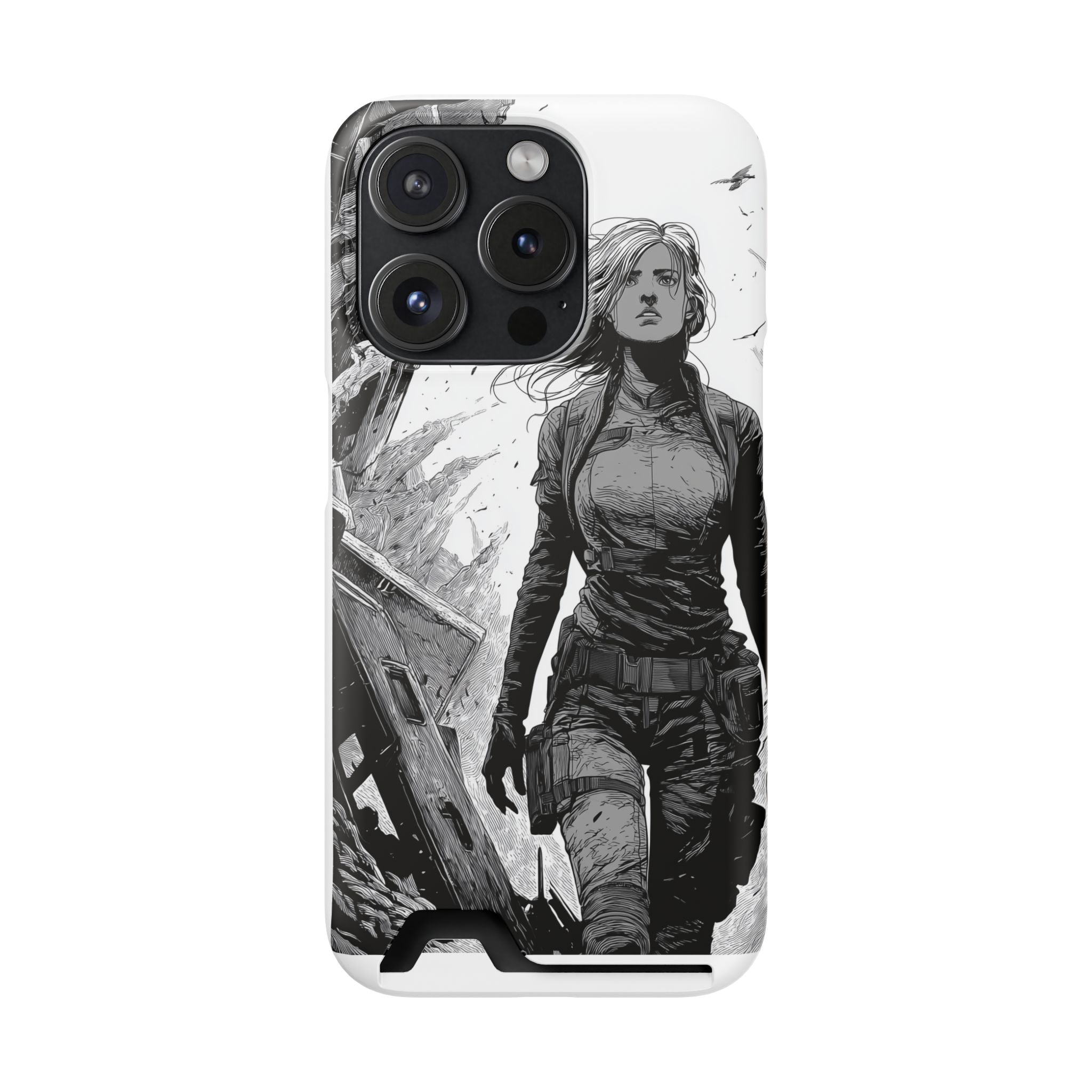 Phone Case — Warrior Art with Card Holder