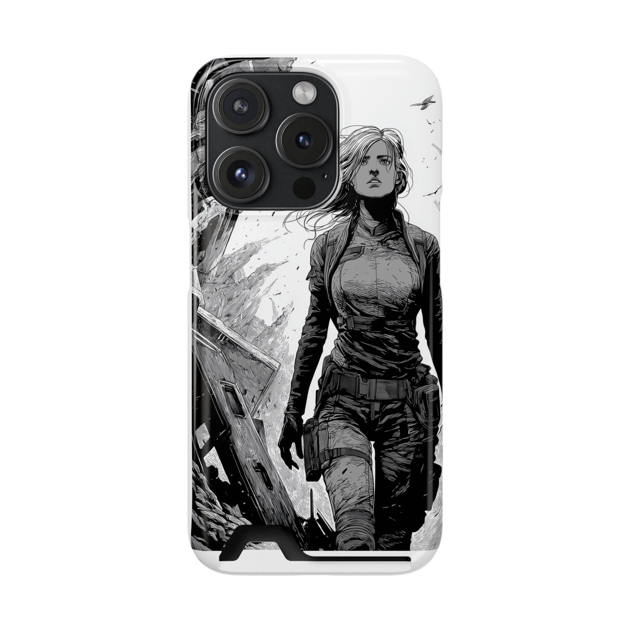 Phone Case — Warrior Art with Card Holder