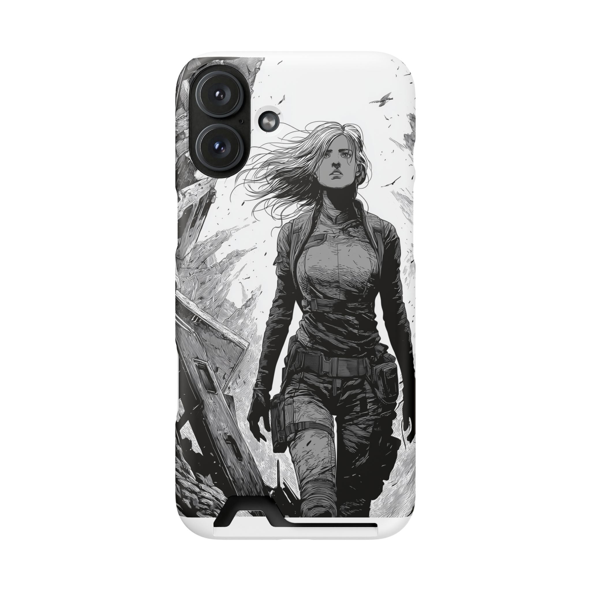 Phone Case — Warrior Art with Card Holder