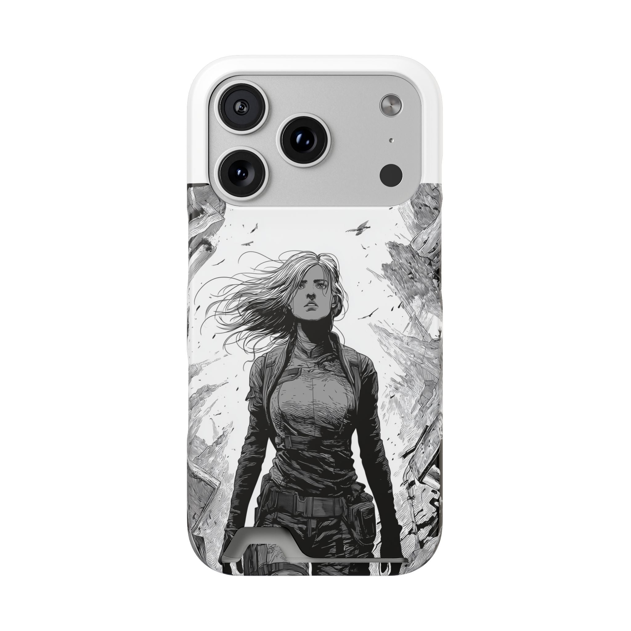 Phone Case — Warrior Art with Card Holder