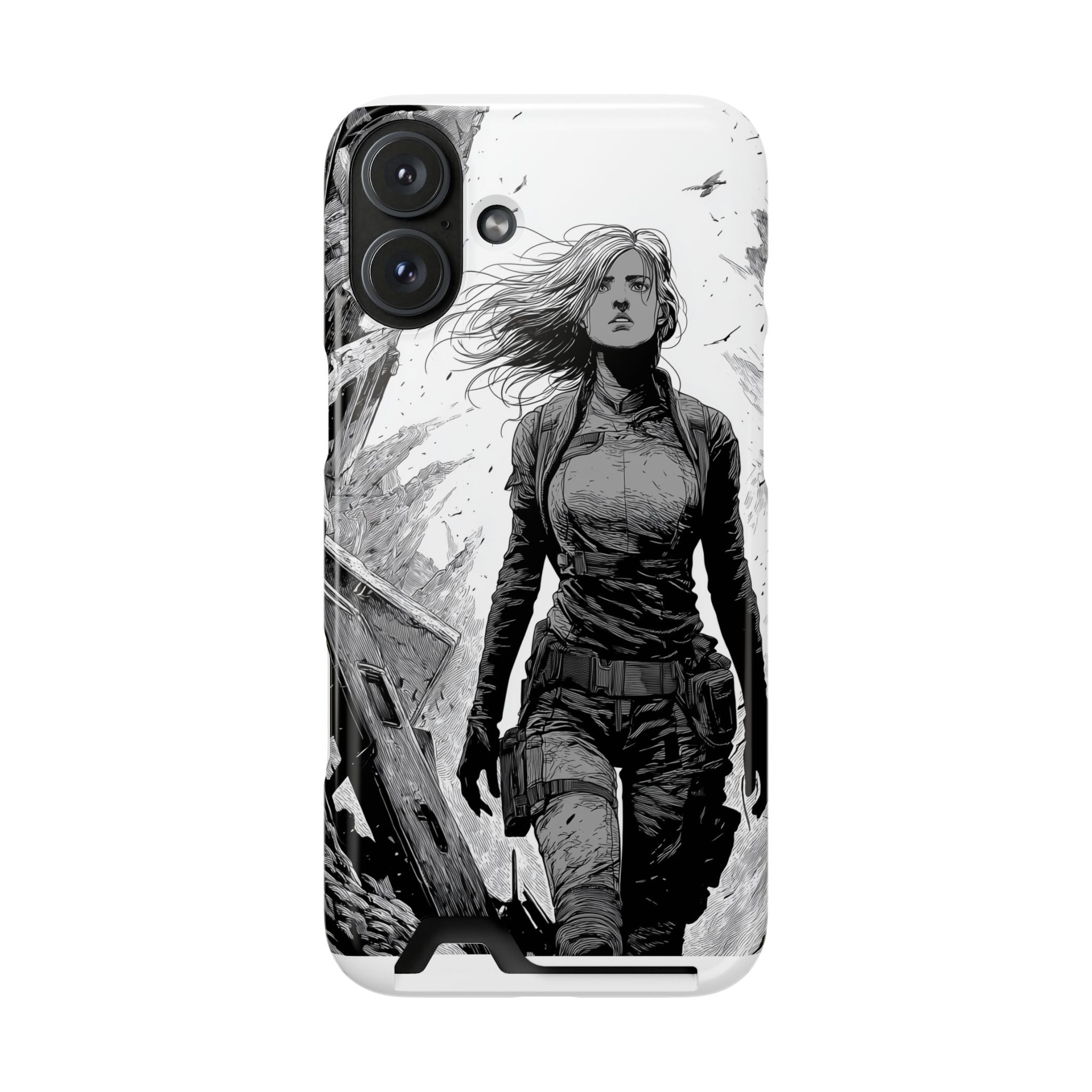 Phone Case — Warrior Art with Card Holder