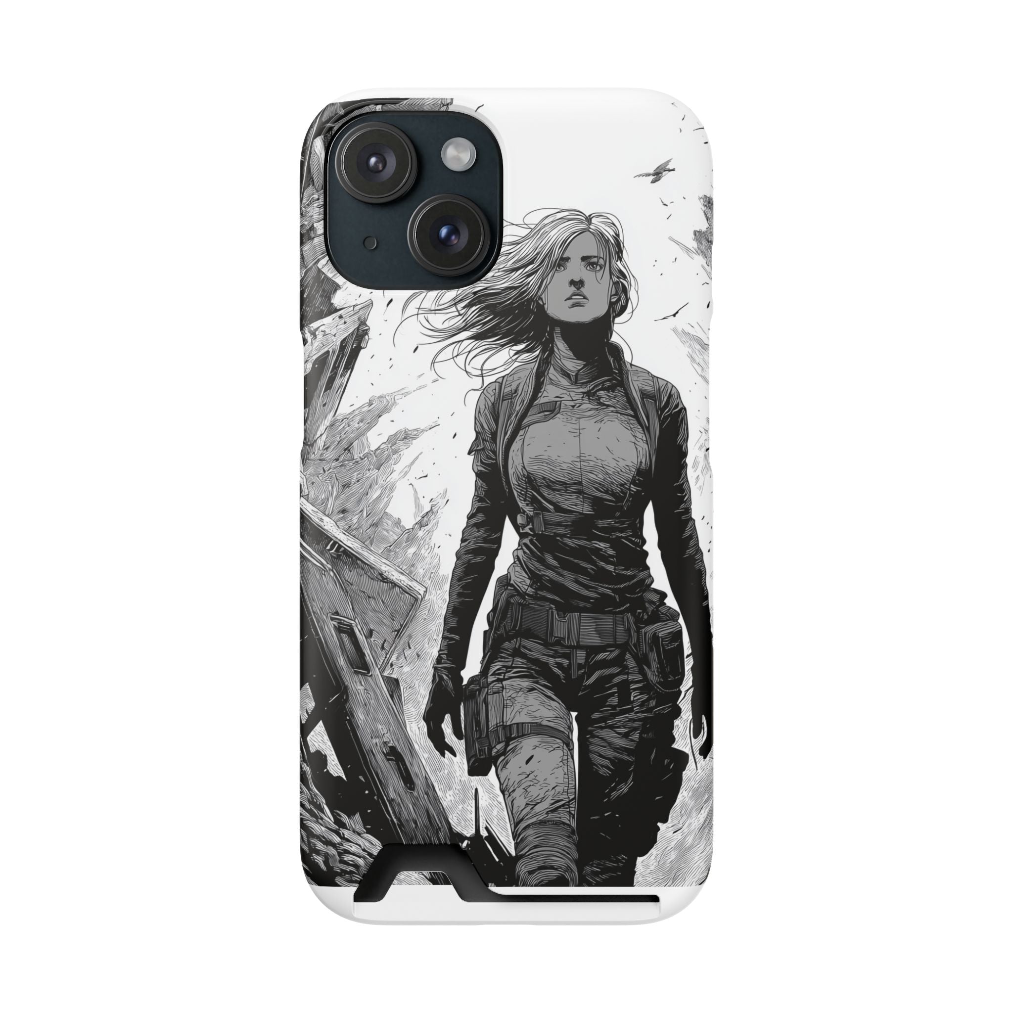 Phone Case — Warrior Art with Card Holder