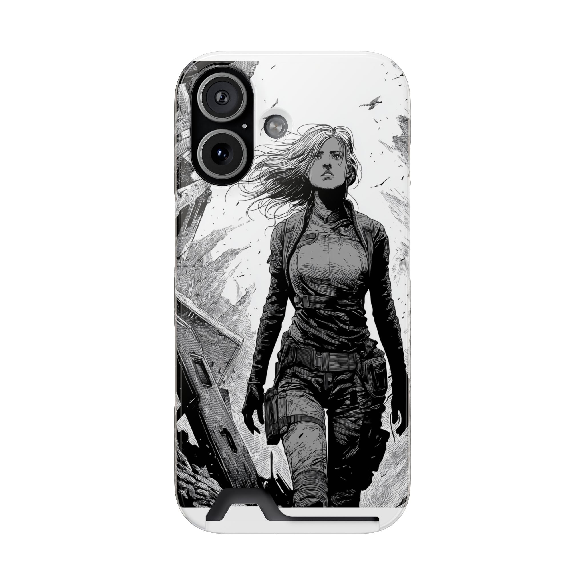 Phone Case — Warrior Art with Card Holder