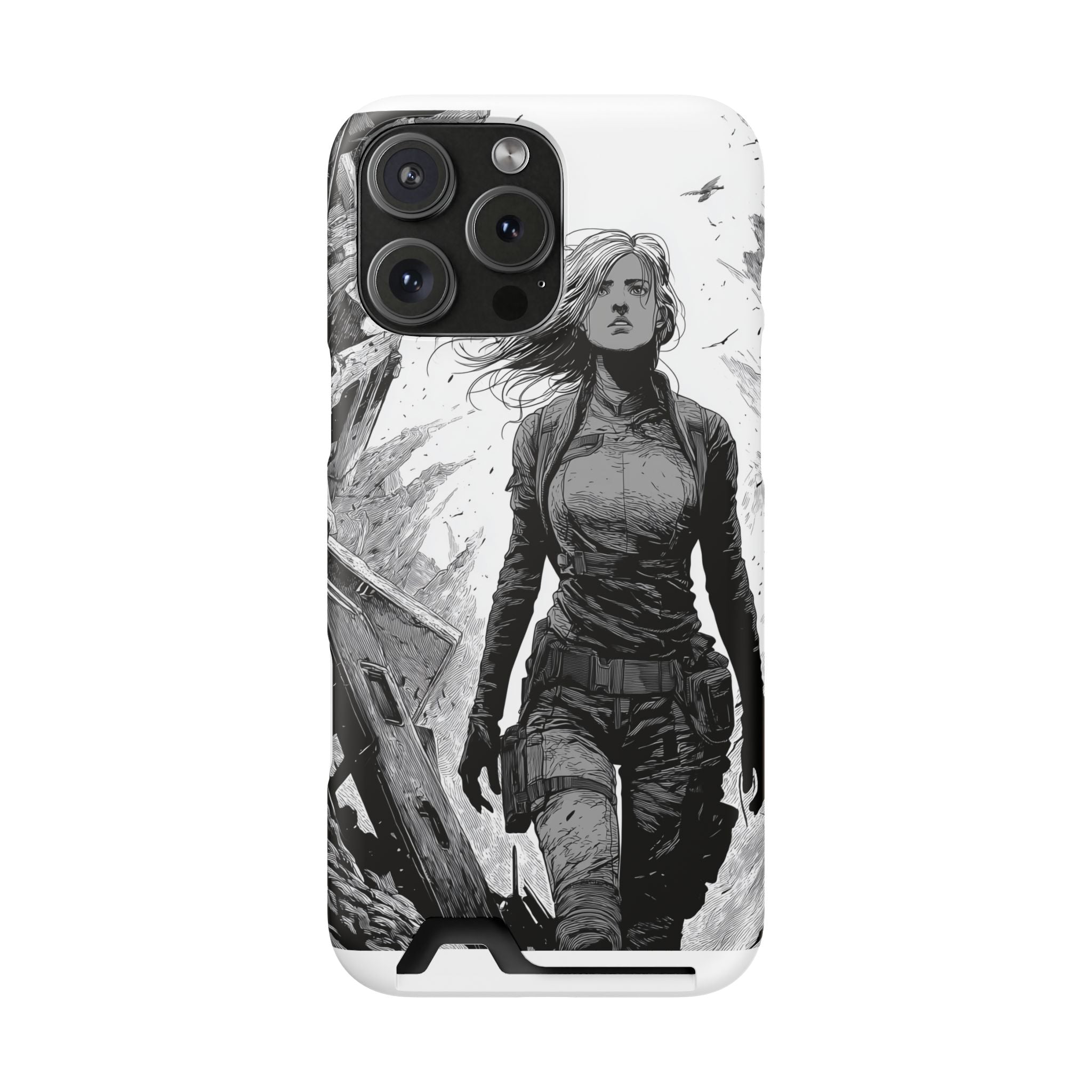 Phone Case — Warrior Art with Card Holder